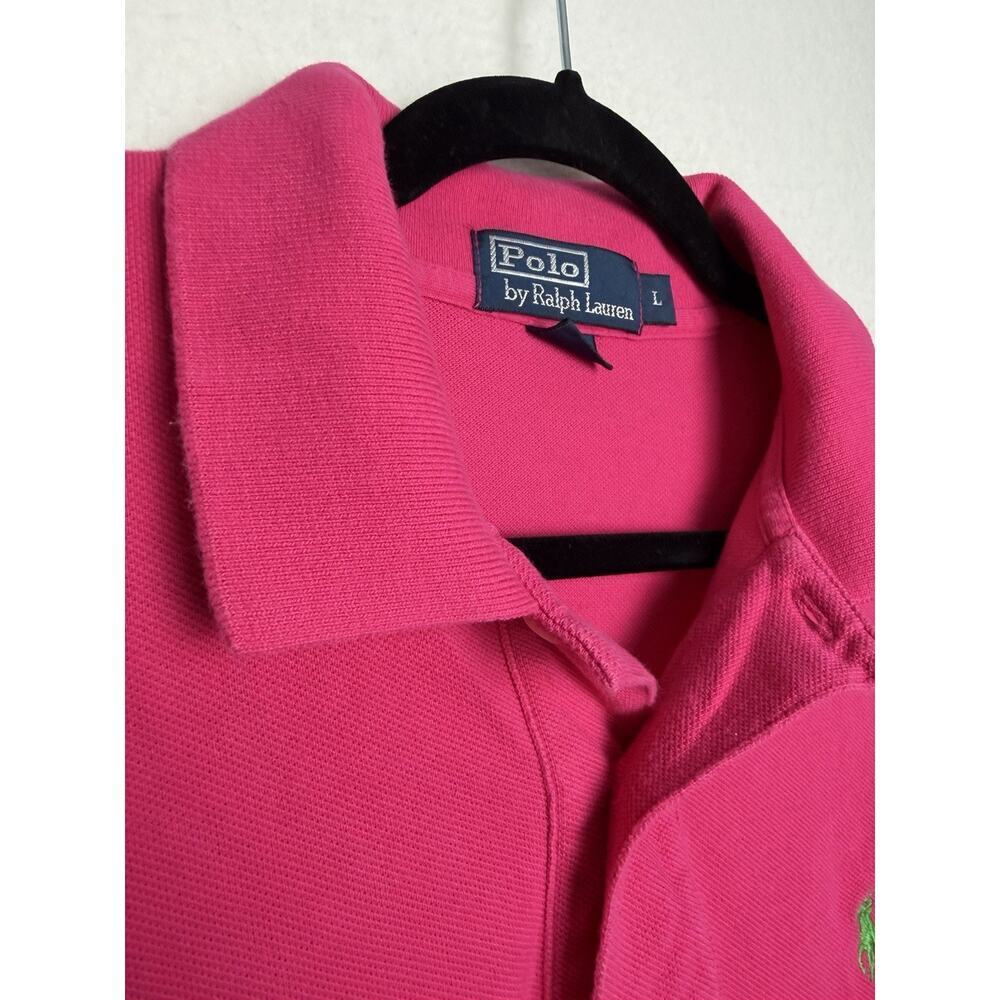 Polo Ralph Lauren Men's Short Sleeve Polo Size Large Cotton Pink - Picture 3 of 7